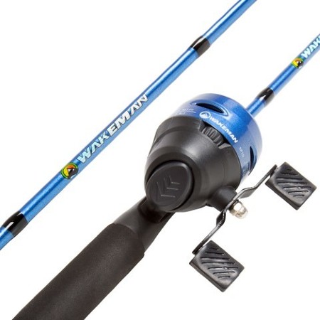 LEISURE SPORTS Fishing Rod and Reel Combo, Spincast Pole, Gear for Bass and Trout Fishing, for Kids, Blue 500987RNZ